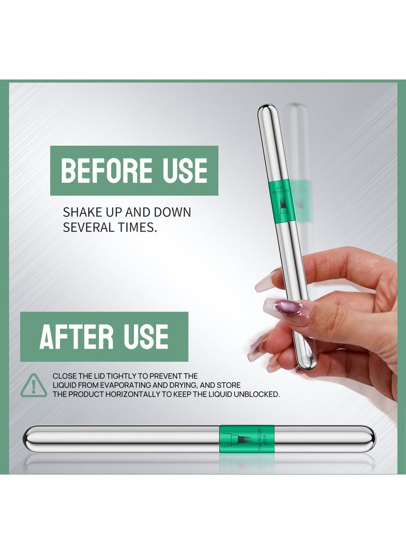 ZMDREAM Liquid Eyebrow Pencil 4-Tip for Women  Microblading Tatoo Brow Pen Smudge Resistant Waterproof & Long-Lasting,Black - Image 4